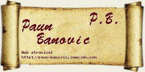 Paun Banović vizit kartica